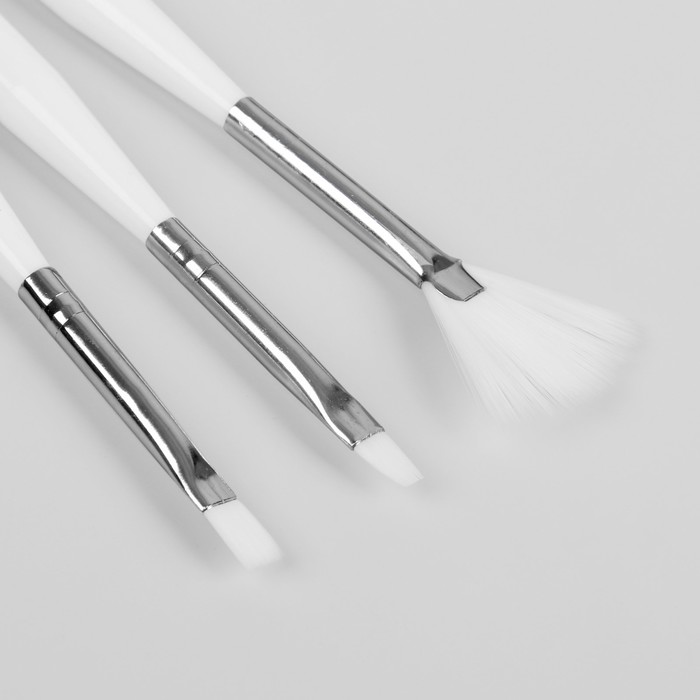 Набор кистей для дизайна ногтей, 6шт, цвет белый