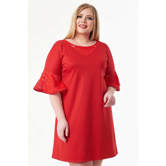 Платье женское, размер 54, цвет красный платье р 54 цвет красный