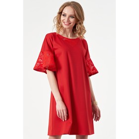Платье женское, размер 46, цвет красный