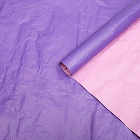 Бумага для упаковки, эколюкс, крафтовая, жатая, перламутровая, двухцветная, розовая, фиолетовая, двусторонняя, рулон 1 шт., 0,7 x 5 м Ош