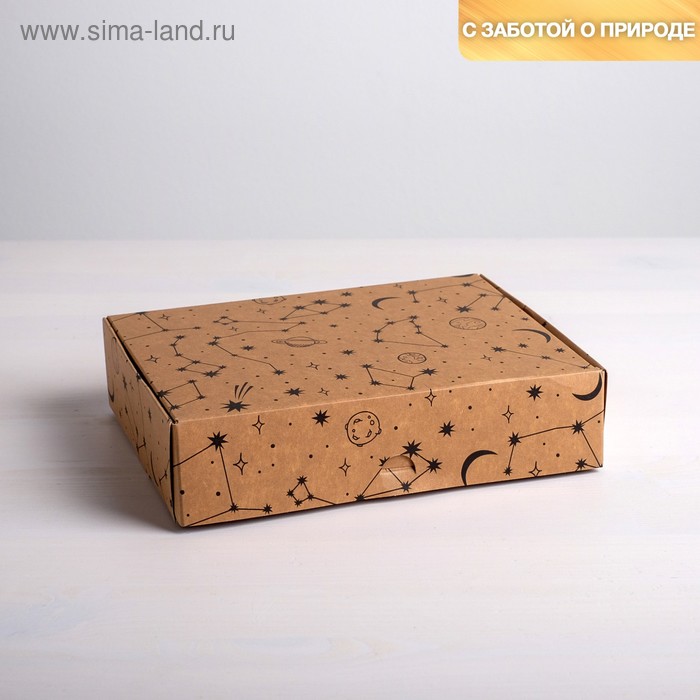 

Коробка складная крафтовая «Космос», 21 × 15 × 5 см