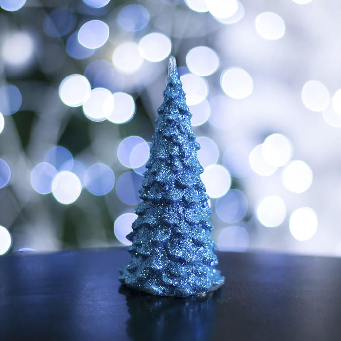 Игрушка световая "Мерцающая елочка", 13 см, батарейки в комплекте, СИНЯЯ