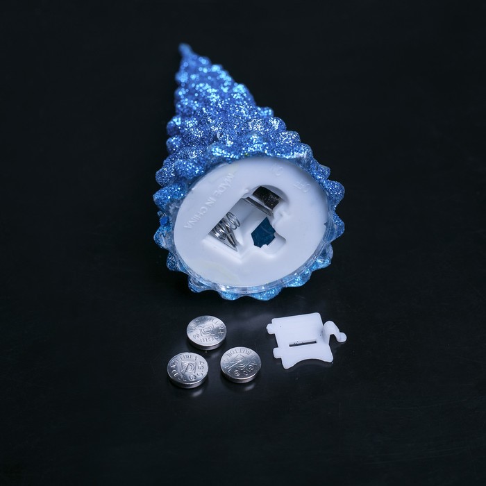 Игрушка световая "Мерцающая елочка", 13 см, батарейки в комплекте, СИНЯЯ