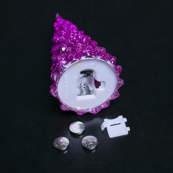 Игрушка световая "Мерцающая елочка", 13 см, батарейки в комплекте, РОЗОВАЯ