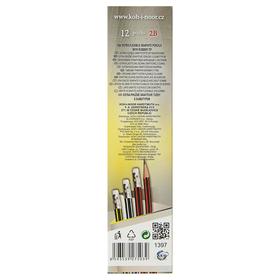 

Набор карандашей чернографитных 12 штук, Koh-I-Noor 1397, 2B, сверхгибкие, с ластиком