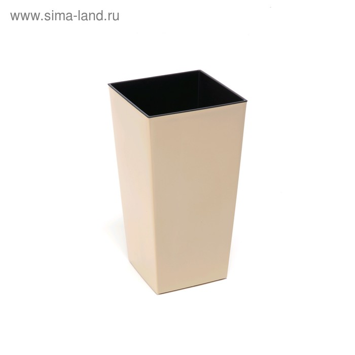 Пластиковый горшок с вкладышем Финезия 35х35х68 см цвет капучино 3971₽