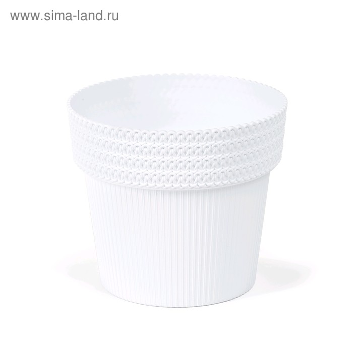 Пластиковый горшок «Пола Джампер», диаметр 13 см, цвет белый,