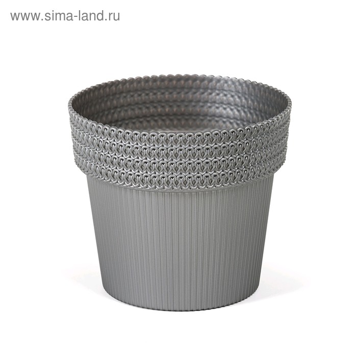Пластиковый горшок Пола Джампер диаметр 13 см цвет серебро 98₽