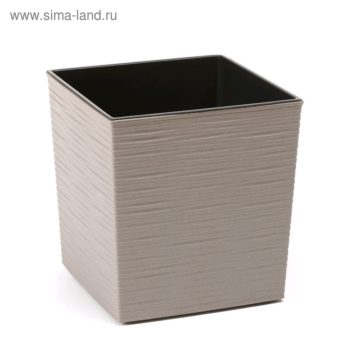 Пластиковый горшок с вкладышем Юкка Эко Джуто 25х25 см цвет серый бетон 2125₽