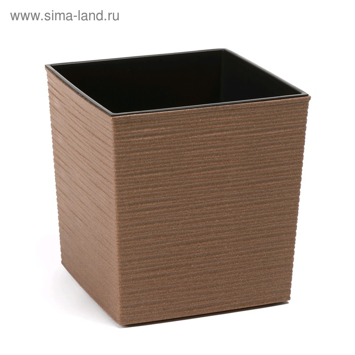 Пластиковый горшок с вкладышем Юкка Эко Джуто 25х25 см цвет натуральное дерево 2125₽