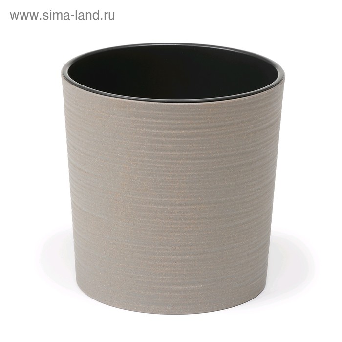 Пластиковый горшок с вкладкой «Мальва Эко Джуто», 30 см, цвет серый бетон