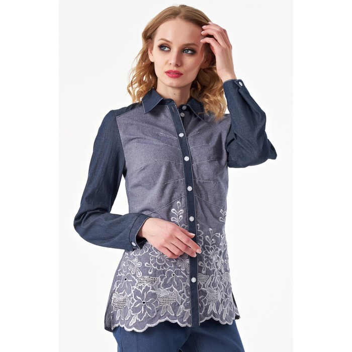 фото Рубашка женская, размер 42, цвет синий, голубой wisell