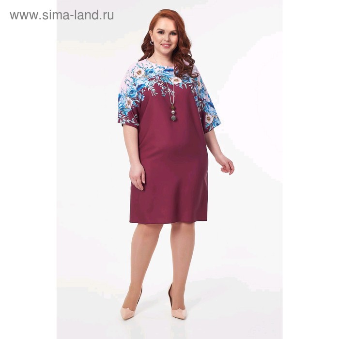 

Платье женское, размер 56, цвет бордовый