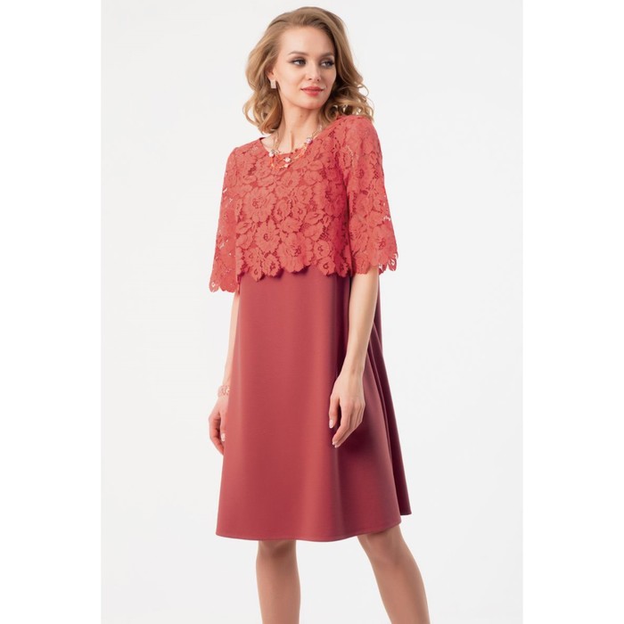 цена Платье женское, размер 42, цвет коралловый