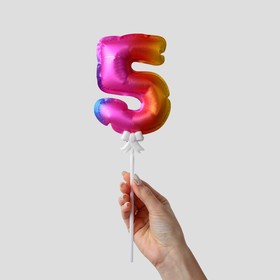 

Шар-самодув 4" «Цифра-топпер 5», с палочкой