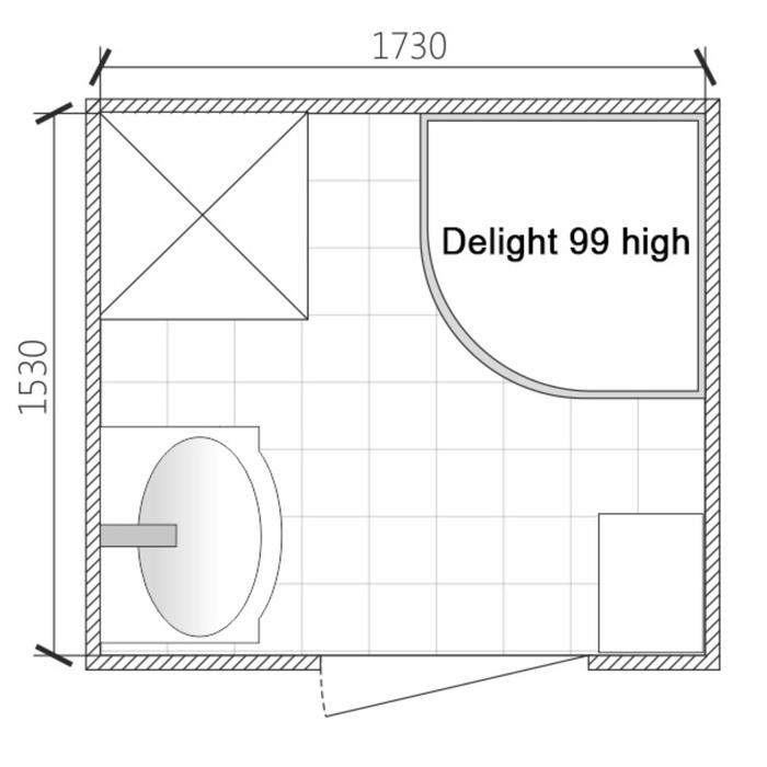 Душевая кабина DOMANI-Spa Delight 99, поддон 45 см, светлые стенки, матированная, 90х90