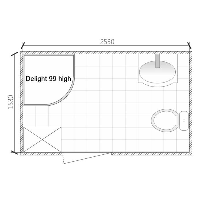 Душевая кабина DOMANI-Spa Delight 99, поддон 45 см, светлые стенки, матированная, 90х90