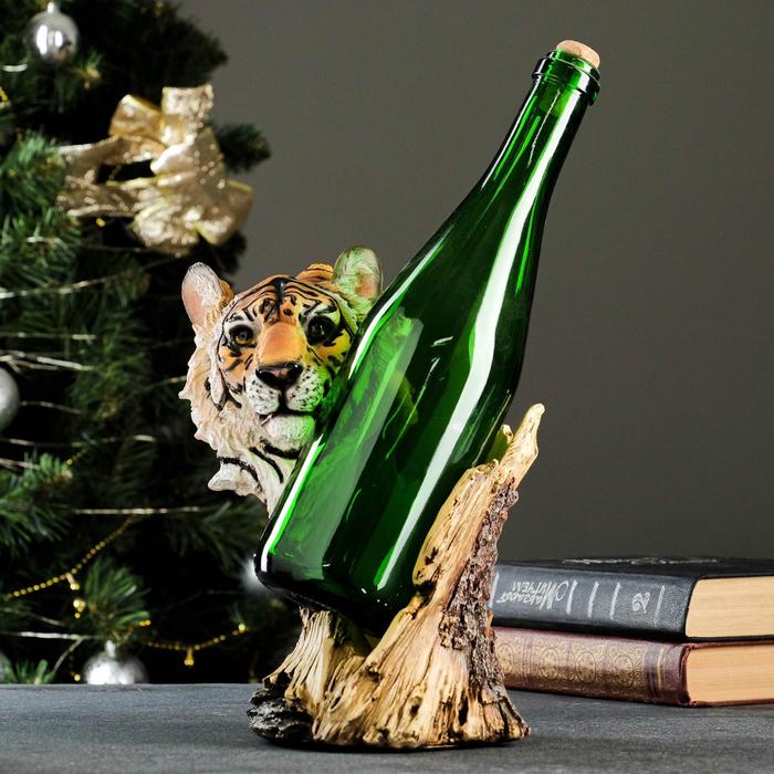 фото Подставка под бутылку "тигр" акрил, 17х22х24,5см хорошие сувениры