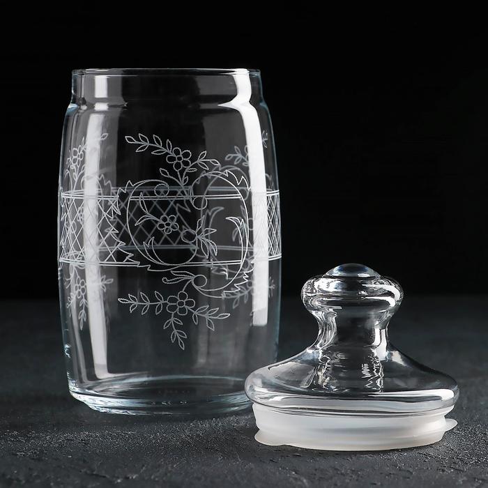 фото Набор банок для сыпучих продуктов «ассоль», 1,1 л, с гравировкой, 2 шт gidglass