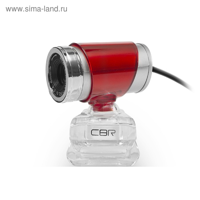 Веб-камера CBR CW 830M Red, 0.3 МП, 640х480, USB 2.0, микрофон, красная