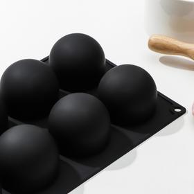 

Форма для выпечки «Шары», 29,8×17,5 см, 8 ячеек (6×6×3 см), цвет чёрный