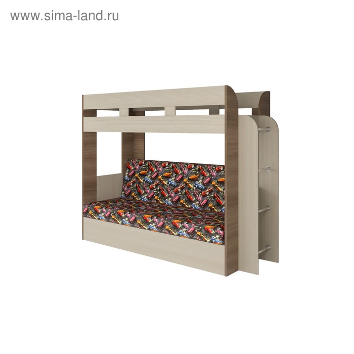 

Кровать Карамель 75, 2126х834х1674, Шимо светлый/Шимо темный/Авто на белом фоне