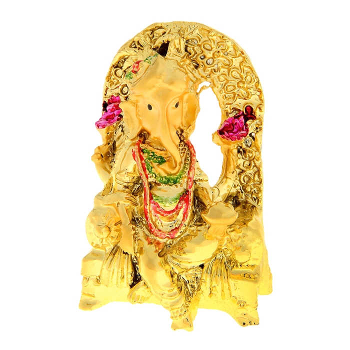 Нэцкэ под золото "Ганеша на троне"