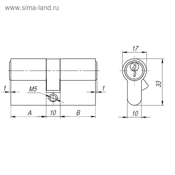 

Цилиндровый механизм AX100.60 мм, 25х10х25, 5 ключей, цвет хром
