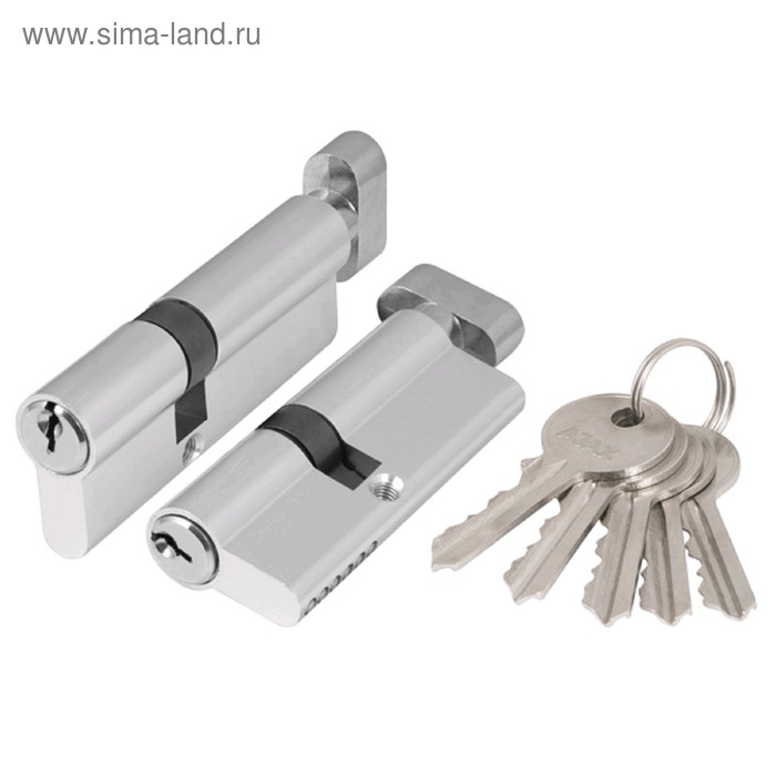 

Цилиндровый механизм с вертушкой AX102.60 мм ,25х10х25, 5 ключей, цвет хром