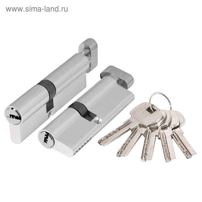 

Цилиндровый механизм с вертушкой AX202.60 мм ,25х10х25, 5 ключей, цвет хром