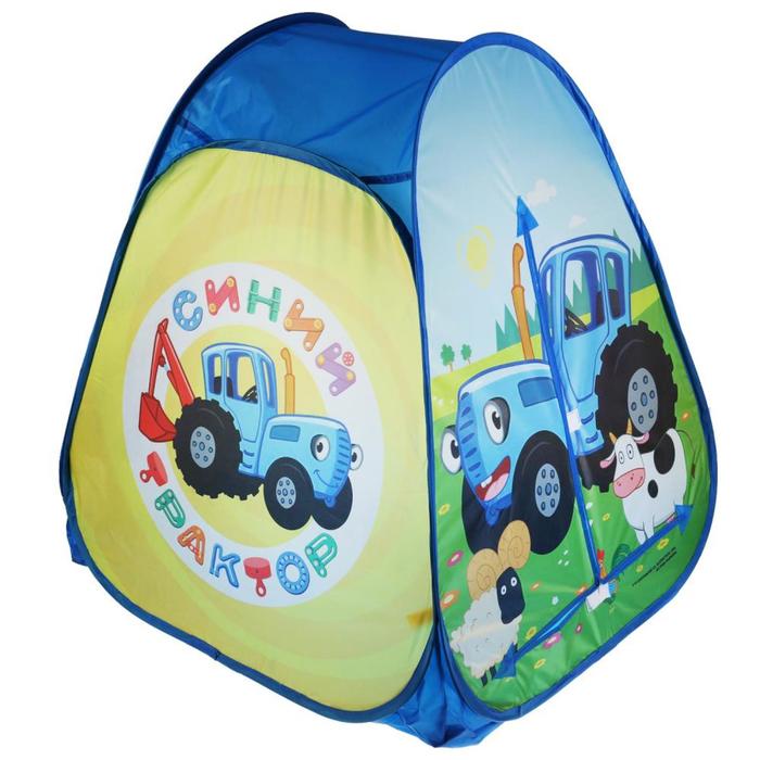 фото Палатка игровая «синий трактор» в сумке, 81 × 90 × 81 см играем вместе