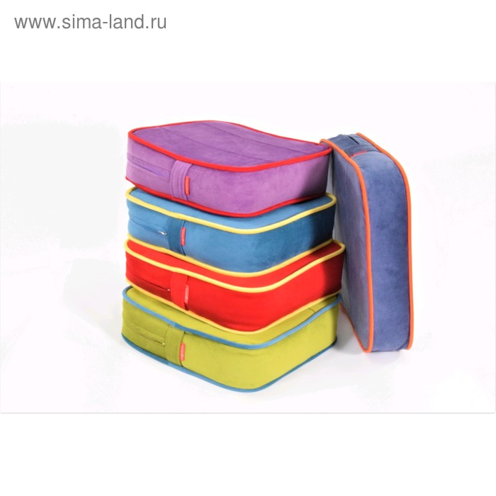 фото Подушка-пуф передвижной «моби», размер 40 × 40 см, фиолетовый/красный, велюр wowpuff