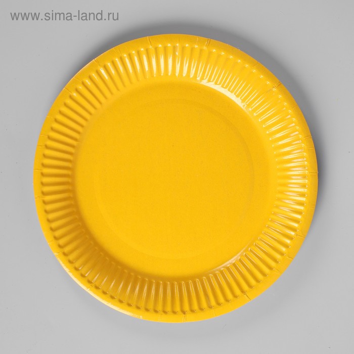 фото Тарелка бумажная, однотонная, цвет жёлтый страна карнавалия