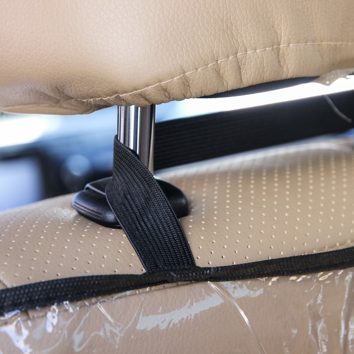 Защитная накидка на спинку сиденья автомобиля, 60,5х40, ПВХ, 2 кармана