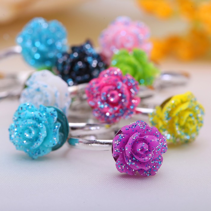 Кольцо детское "Розочка", цвет МИКС, безразмерное