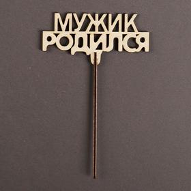 

Топпер «Мужик родился», 111х44 мм