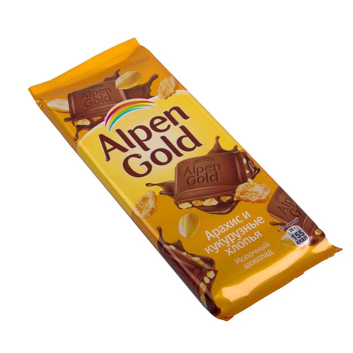 

Шоколад Alpen Gold 85г(90г)/мол/арахис и кукуруз.хлопья
