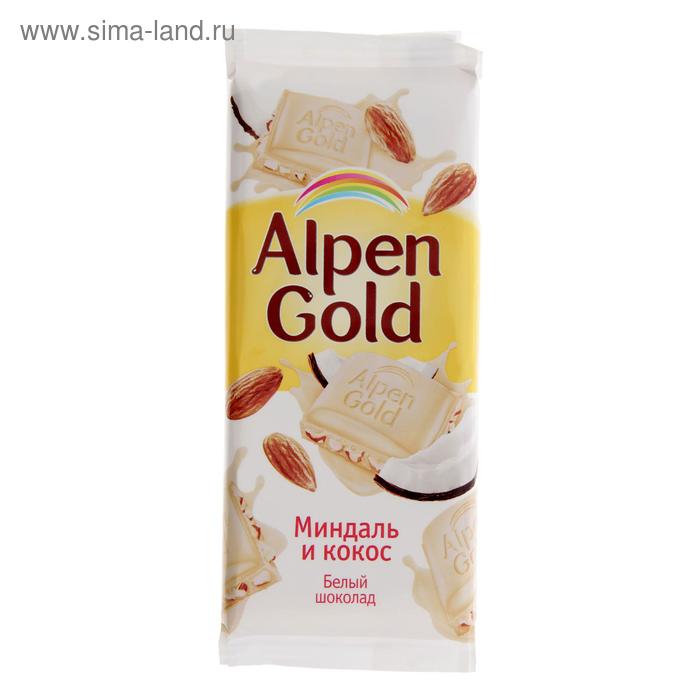 

Шоколад Alpen Gold 90г/бел/мол./с минд.кокос.стружкой