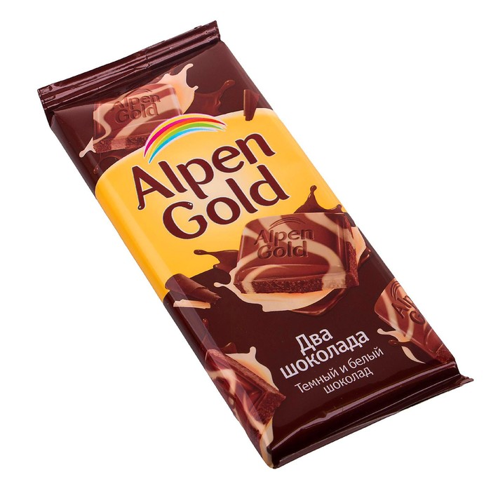 

Шоколад Alpen Gold 90г/мол/тем. и бел шоколад