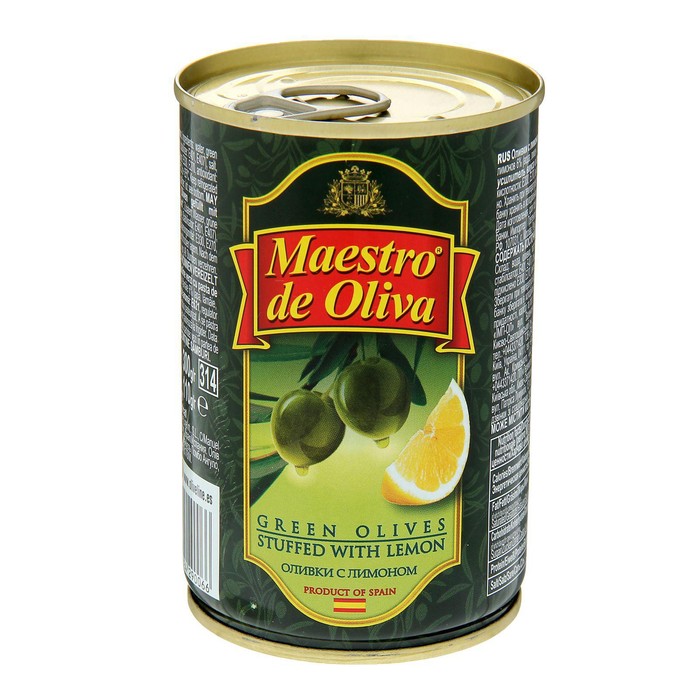 

Оливки МАЭСТРО ДЕ ОЛИВА лимон 300г ж/б