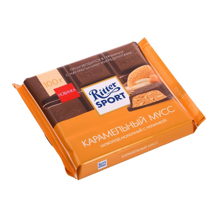 

Шоколад молочный Ritter Sport с карамельным муссом, 100 г