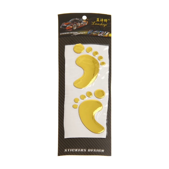 Наклейка на автомобиль DA-303-05 "Следочки" золотистая
