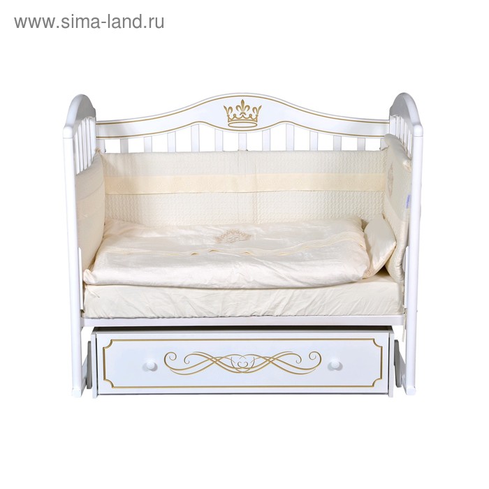 

Кроватка «Кедр» Emily-3, универсальный маятник, ящик, цвет белый