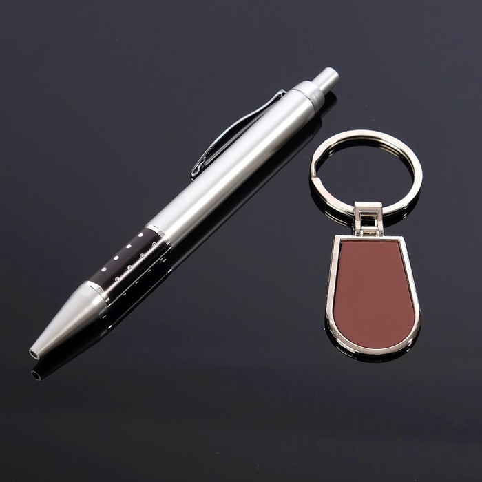 Набор подарочный 2в1: ручка, брелок-под дерево,коричневый