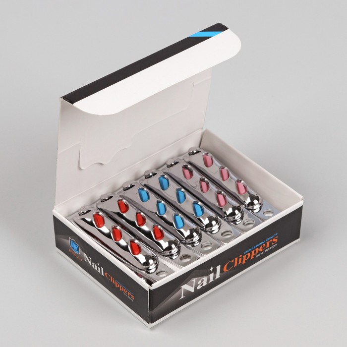 Кусачки-книпсер маникюрные, с пилкой, 6(±0,5)см, цвет МИКС