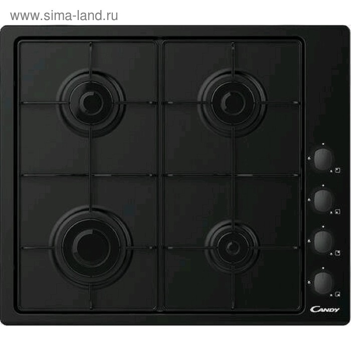 

Варочная поверхность Candy CHW6BLB, газовая, 4 конфорки, 56 см, чёрная