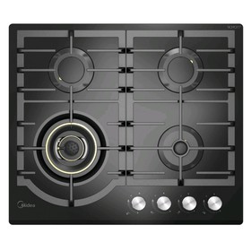 Варочная поверхность Midea MG696VGB, газовая, 4 конфорки, 56 см, WOK, чёрная