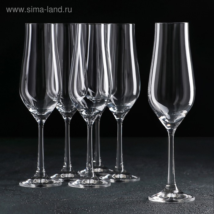 Набор бокалов для шампанского «Тулипа», 170 мл, 6 шт набор бокалов для шампанского intuition 170 мл 6 шт l6644 cristal d arques