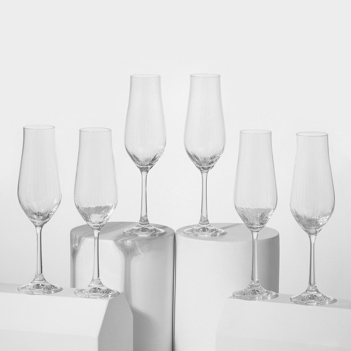 Набор бокалов для шампанского Bohemia Crystal «Тулипа», 170 мл, 6 шт набор бокалов для шампанского из 6 шт черное море обмре 170 мл