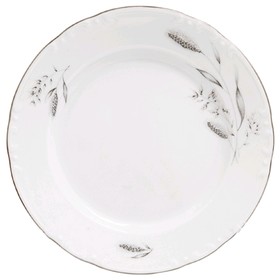 Тарелка десертная Constance, декор «Серебряные колосья, отводка платина», 17 см